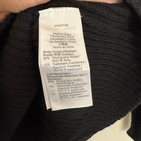 Madewell Soft Wool-Blend Square-Neck Pullover Sweater 2XS Black Blouson Sleeve - Picture 6 of 8